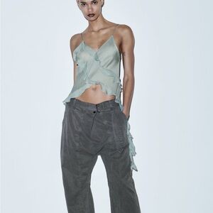 Zara ruffle tank